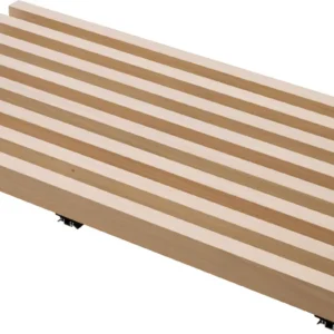 Ažūrinės pakabinamos lubos iš 40 mm pločio x 60 mm gylio tašelių, su 40 mm tarpu